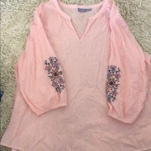 Laura Scott pink/white striped top